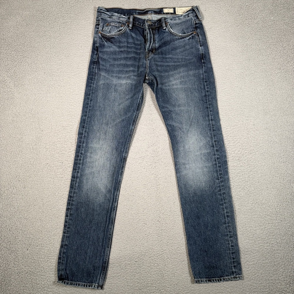 AllSaints Jeans Mens 32x32 Blue Iggy Slim Fit Button Fly Denim 5 Pocket Preppy